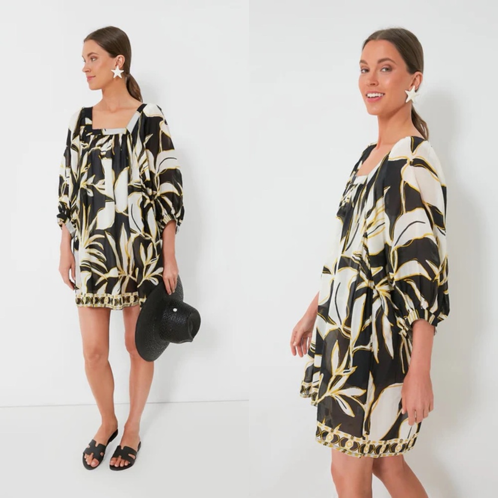 Tuckernuck Beach Mod Iris Balloon Sleeve Coverup Caftan Dress Size 3X - Picture 11 of 11